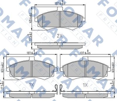 FO899581 FOMAR Friction Комплект тормозных колодок, дисковый тормоз