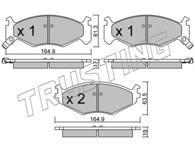 2980 TRUSTING Комплект тормозных колодок, дисковый тормоз