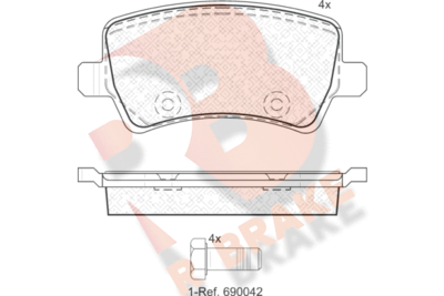 RB1776 R BRAKE Комплект тормозных колодок, дисковый тормоз