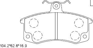 KD8702 ASIMCO Комплект тормозных колодок, дисковый тормоз