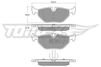 TX1317 TOMEX Brakes Комплект тормозных колодок, дисковый тормоз