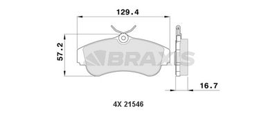 AA0141 BRAXIS Комплект тормозных колодок, дисковый тормоз