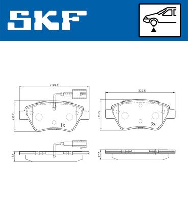 VKBP80145E SKF Комплект тормозных колодок, дисковый тормоз