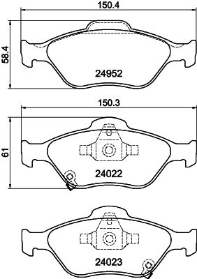 8DB355025321 HELLA PAGID Комплект тормозных колодок, дисковый тормоз