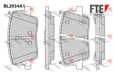 BL2934A1 FTE Комплект тормозных колодок, дисковый тормоз