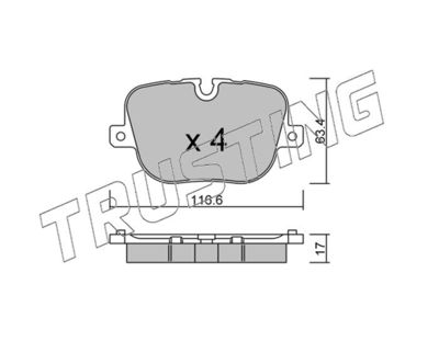 8540 TRUSTING Комплект тормозных колодок, дисковый тормоз