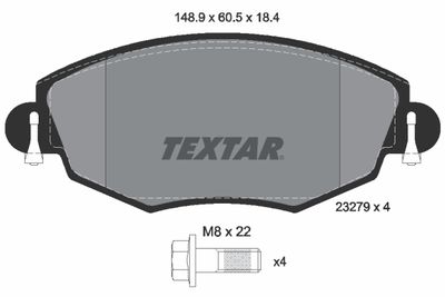 2327904 TEXTAR Комплект тормозных колодок, дисковый тормоз