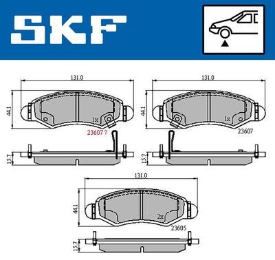 VKBP80500A SKF Комплект тормозных колодок, дисковый тормоз