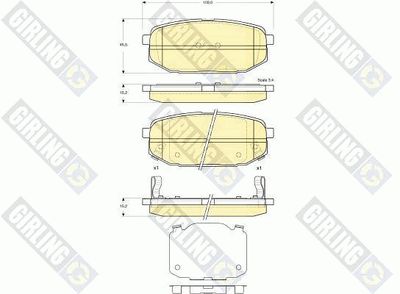 6133849 GIRLING Комплект тормозных колодок, дисковый тормоз