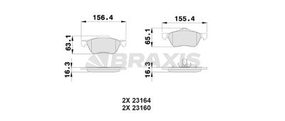 AA0438 BRAXIS Комплект тормозных колодок, дисковый тормоз