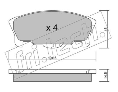 4740 fri.tech. Комплект тормозных колодок, дисковый тормоз