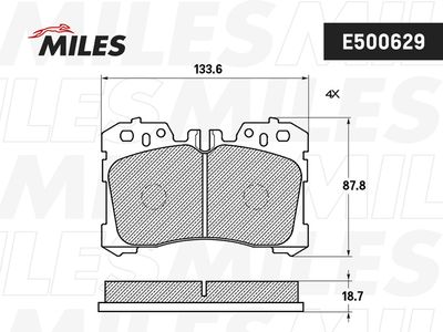 E500629 MILES Комплект тормозных колодок, дисковый тормоз