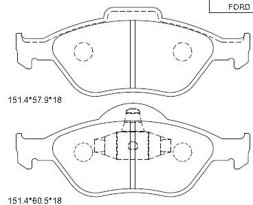 KD6507 ASIMCO Комплект тормозных колодок, дисковый тормоз