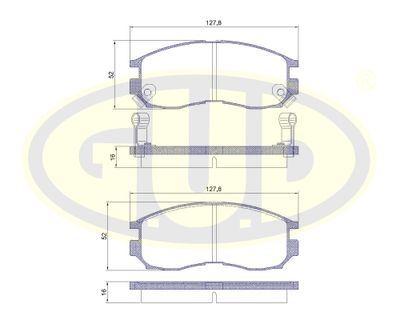 GBP880160 G.U.D. Комплект тормозных колодок, дисковый тормоз