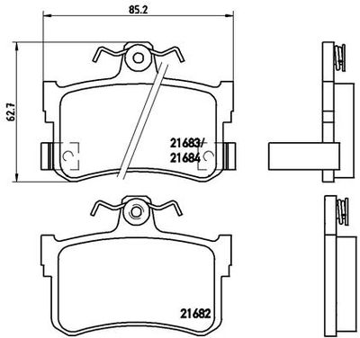 P28027 BREMBO Комплект тормозных колодок, дисковый тормоз