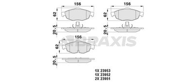 AA0384 BRAXIS Комплект тормозных колодок, дисковый тормоз