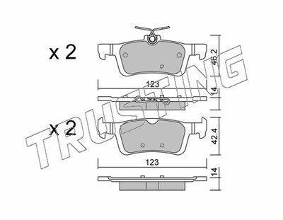 10021 TRUSTING Комплект тормозных колодок, дисковый тормоз