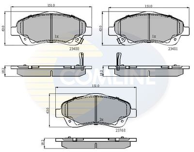 CBP31140 COMLINE Комплект тормозных колодок, дисковый тормоз