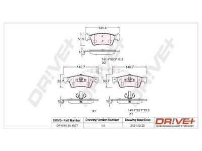 DP1010101067 Dr!ve+ Комплект тормозных колодок, дисковый тормоз