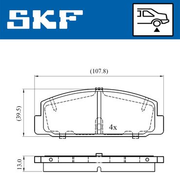 VKBP90587 SKF Комплект тормозных колодок, дисковый тормоз