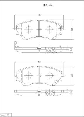 M360A22 NPS Комплект тормозных колодок, дисковый тормоз