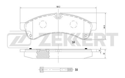 BS1689 ZEKKERT Комплект тормозных колодок, дисковый тормоз