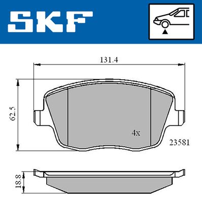 VKBP80517 SKF Комплект тормозных колодок, дисковый тормоз