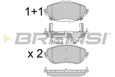 BP3537 BREMSI Комплект тормозных колодок, дисковый тормоз