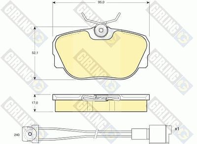 6108201 GIRLING Комплект тормозных колодок, дисковый тормоз