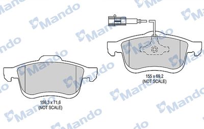 MBF015252 MANDO Комплект тормозных колодок, дисковый тормоз