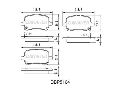 DBP5164 DANAHER Комплект тормозных колодок, дисковый тормоз