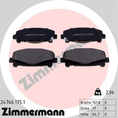 247661751 ZIMMERMANN Комплект тормозных колодок, дисковый тормоз