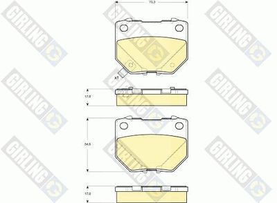 6133089 GIRLING Комплект тормозных колодок, дисковый тормоз
