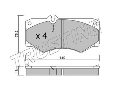 0160 TRUSTING Комплект тормозных колодок, дисковый тормоз