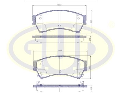 GBP119602 G.U.D. Комплект тормозных колодок, дисковый тормоз