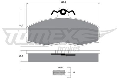 TX1027 TOMEX Brakes Комплект тормозных колодок, дисковый тормоз