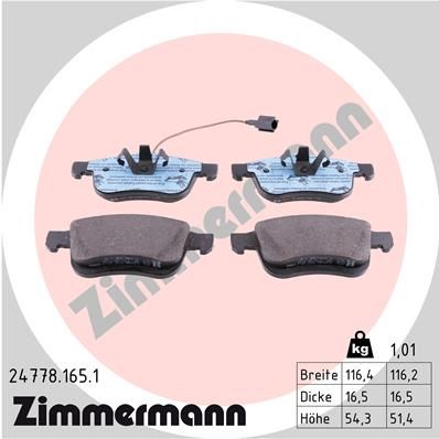 247781651 ZIMMERMANN Комплект тормозных колодок, дисковый тормоз