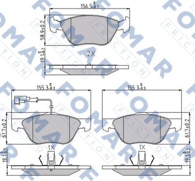 FO688781 FOMAR Friction Комплект тормозных колодок, дисковый тормоз