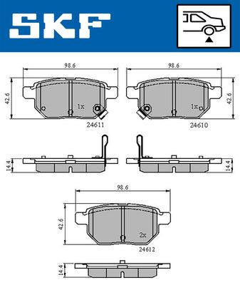 VKBP90282A SKF Комплект тормозных колодок, дисковый тормоз