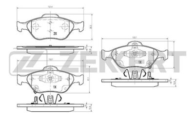 BS1120 ZEKKERT Комплект тормозных колодок, дисковый тормоз