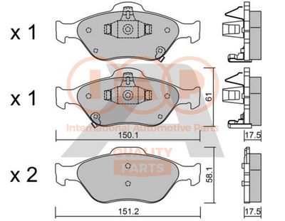 70417004P IAP QUALITY PARTS Комплект тормозных колодок, дисковый тормоз