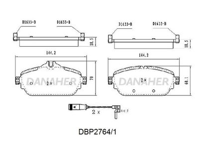 DBP27641 DANAHER Комплект тормозных колодок, дисковый тормоз