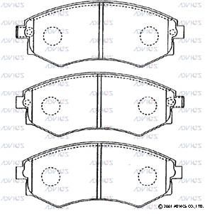 SN562P ADVICS Комплект тормозных колодок, дисковый тормоз