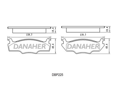 DBP225 DANAHER Комплект тормозных колодок, дисковый тормоз