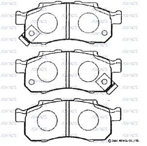 SN569P ADVICS Комплект тормозных колодок, дисковый тормоз