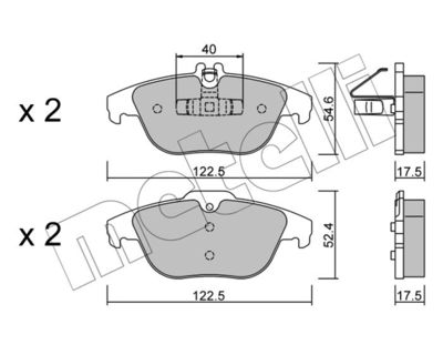 2206662 METELLI Комплект тормозных колодок, дисковый тормоз