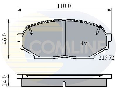 CBP0754 COMLINE Комплект тормозных колодок, дисковый тормоз