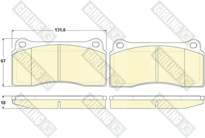 6115369 GIRLING Комплект тормозных колодок, дисковый тормоз