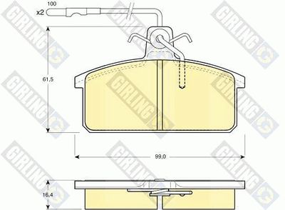 6104221 GIRLING Комплект тормозных колодок, дисковый тормоз