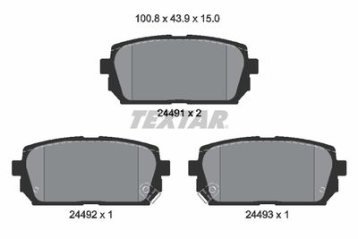 2449101 TEXTAR Комплект тормозных колодок, дисковый тормоз